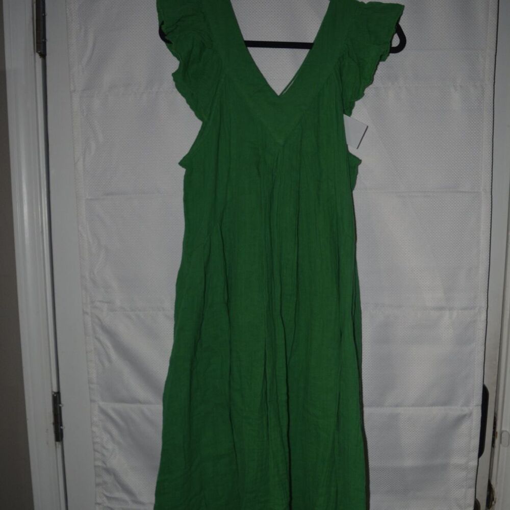 NWOT MILLE Catarina Double Cotton Gauze Dress Kelly Size S MSRP $184